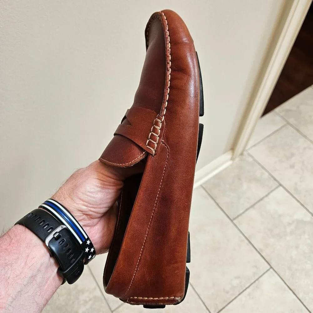 Cole Haan Men's Soft Leather Penny Loafers, Light Brown, Sz 9 - Picture 13 of 16